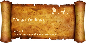 Mánya Andrea névjegykártya